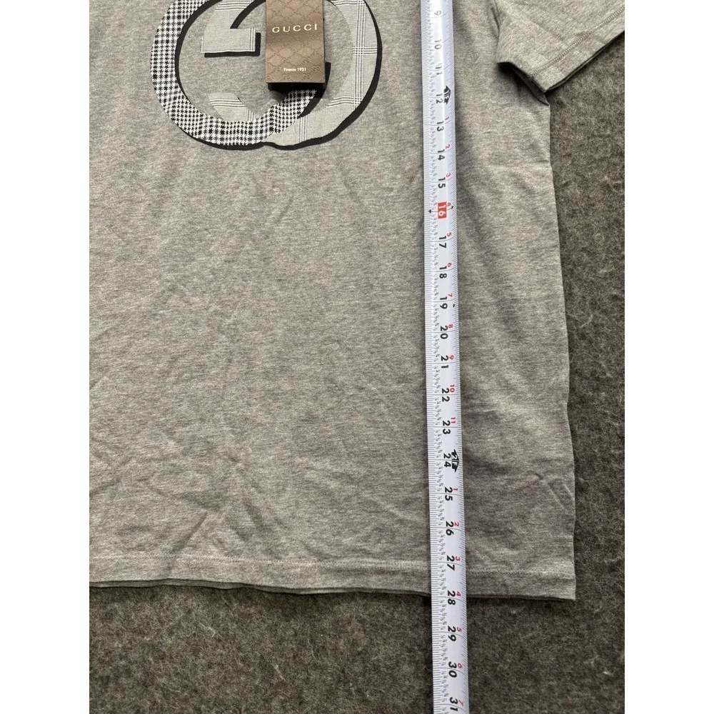 Gucci GG Logo Gray T-Shirt Mens Medium Made In Italy NWT Luxury